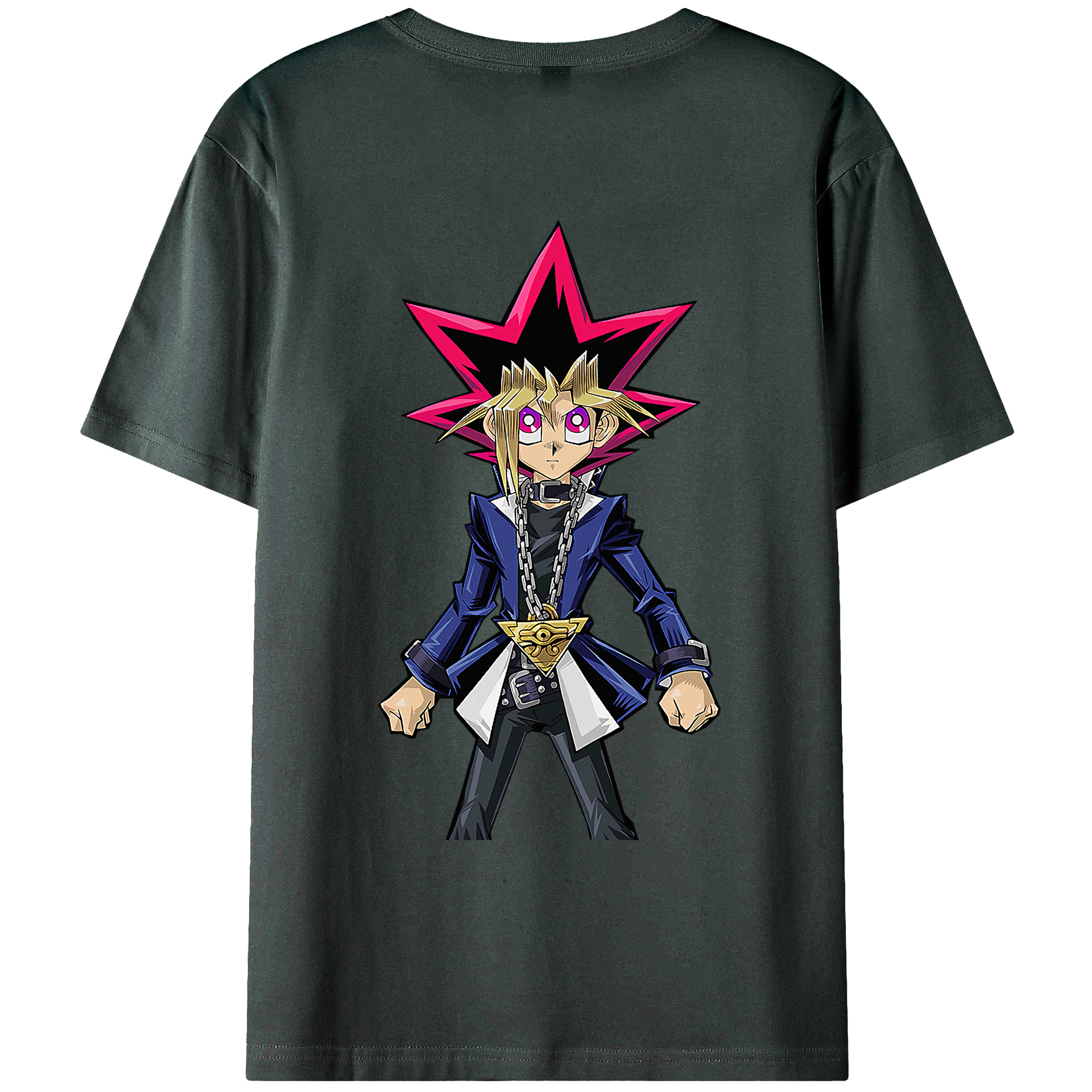 （画像用） 遊☆戯☆王 Yu-Gi-Oh! 綿100％ メンズ半袖Tシャツ（バックプリント） 通気性